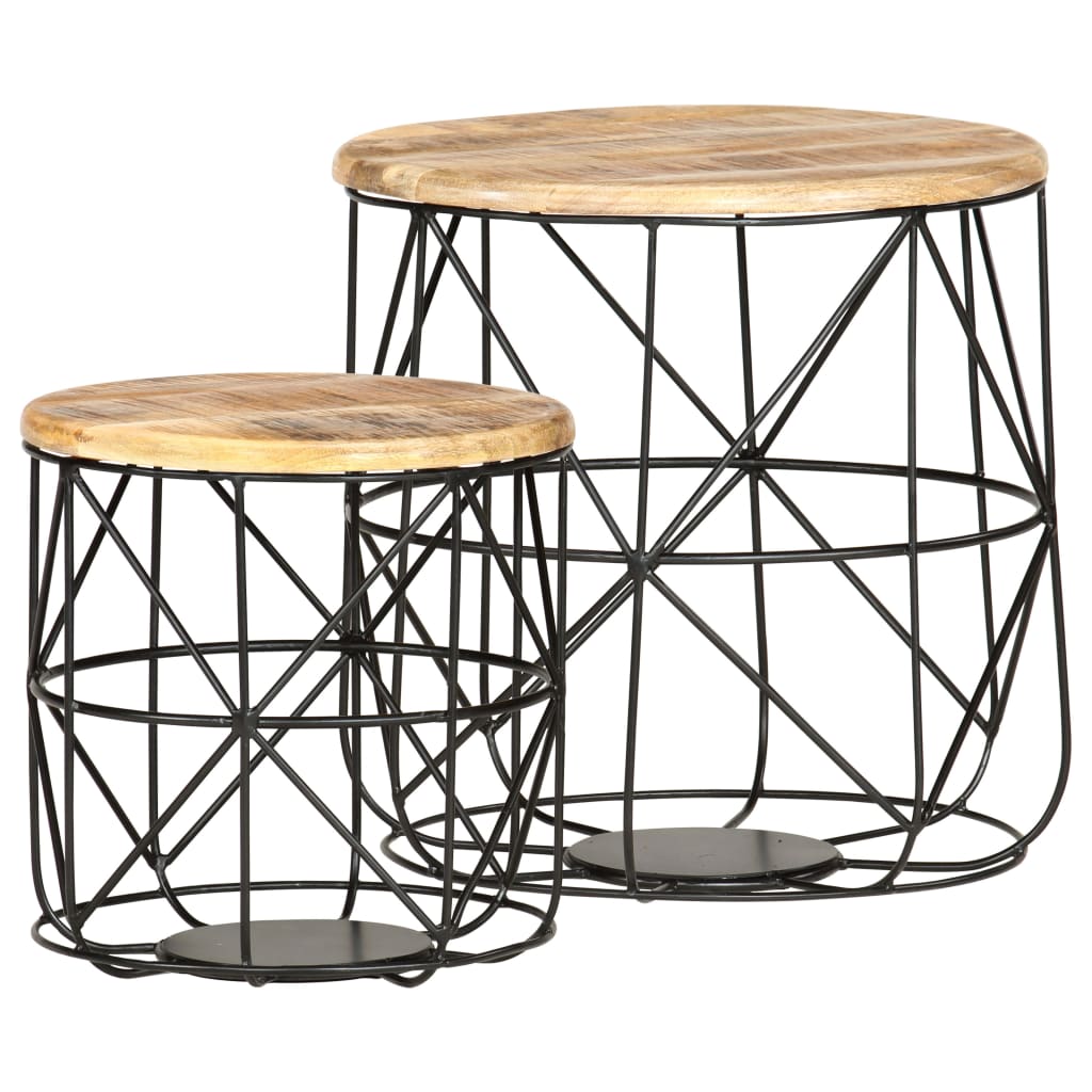 Tables basses 2 pcs Bois solide de manguier - XIOS