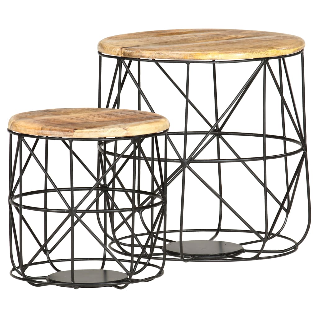 Tables basses 2 pcs Bois solide de manguier - XIOS