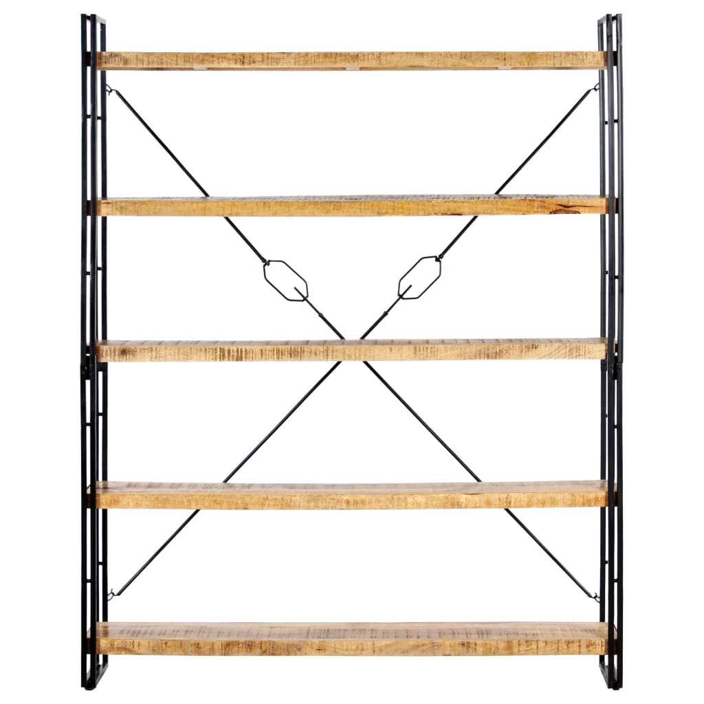 Bibliothèque à 5 niveaux 140x30x180 cm Bois de manguier solide - XIOS
