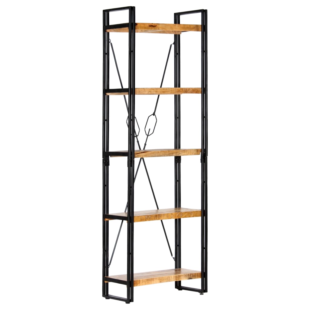 Bibliothèque à 5 niveaux 60x30x180 cm Bois de manguier solide - XIOS