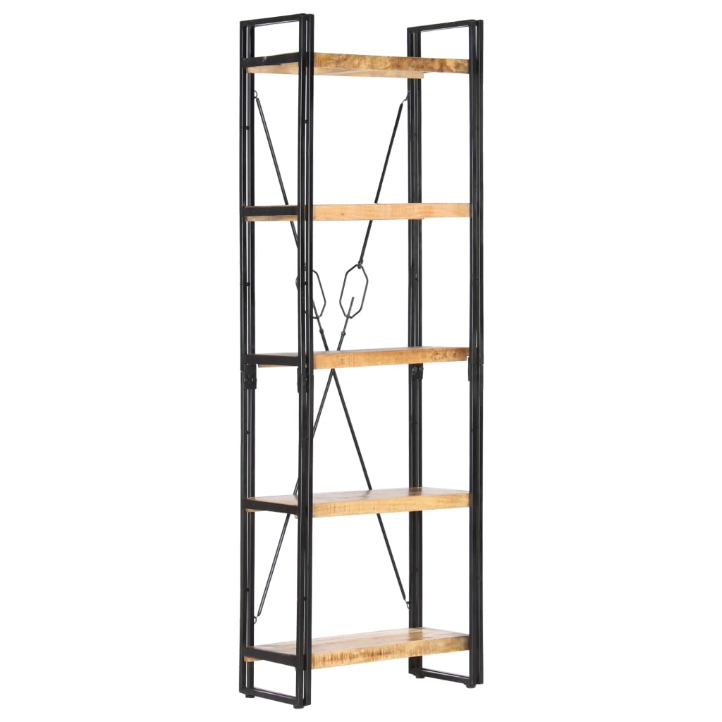 Bibliothèque à 5 niveaux 60x30x180 cm Bois de manguier solide - XIOS