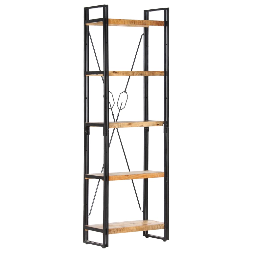 Bibliothèque à 5 niveaux 60x30x180 cm Bois de manguier solide - XIOS