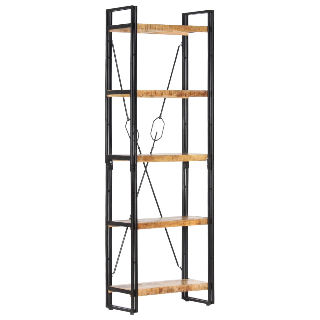Bibliothèque à 5 niveaux 60x30x180 cm Bois de manguier solide - XIOS