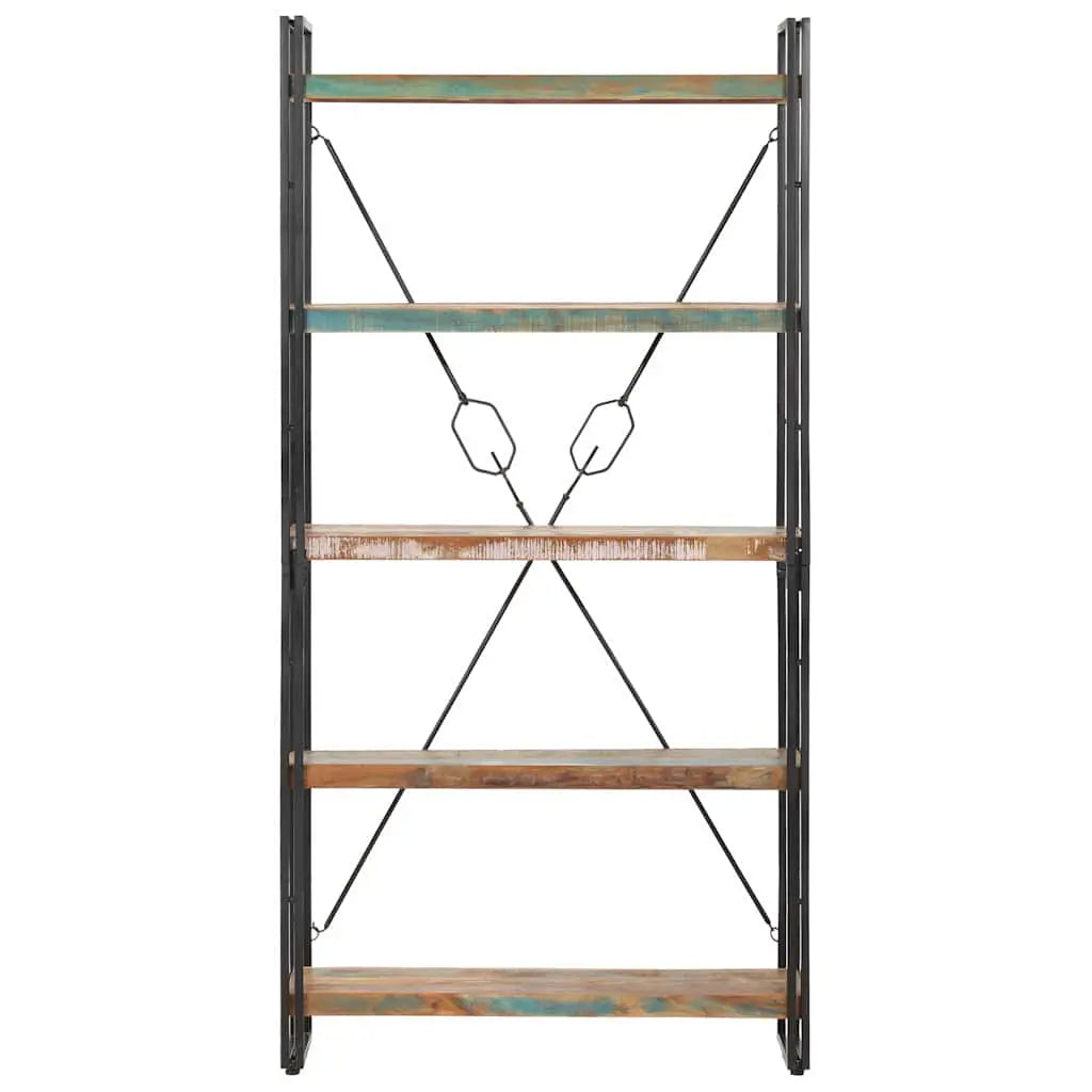 Bibliothèque 5 niveaux 90x30x180 cm Bois solide de récupération - XIOS