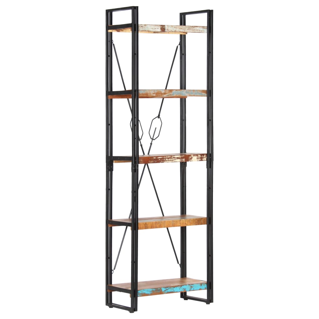 Bibliothèque 5 niveaux 60x30x180 cm Bois solide de récupération - XIOS