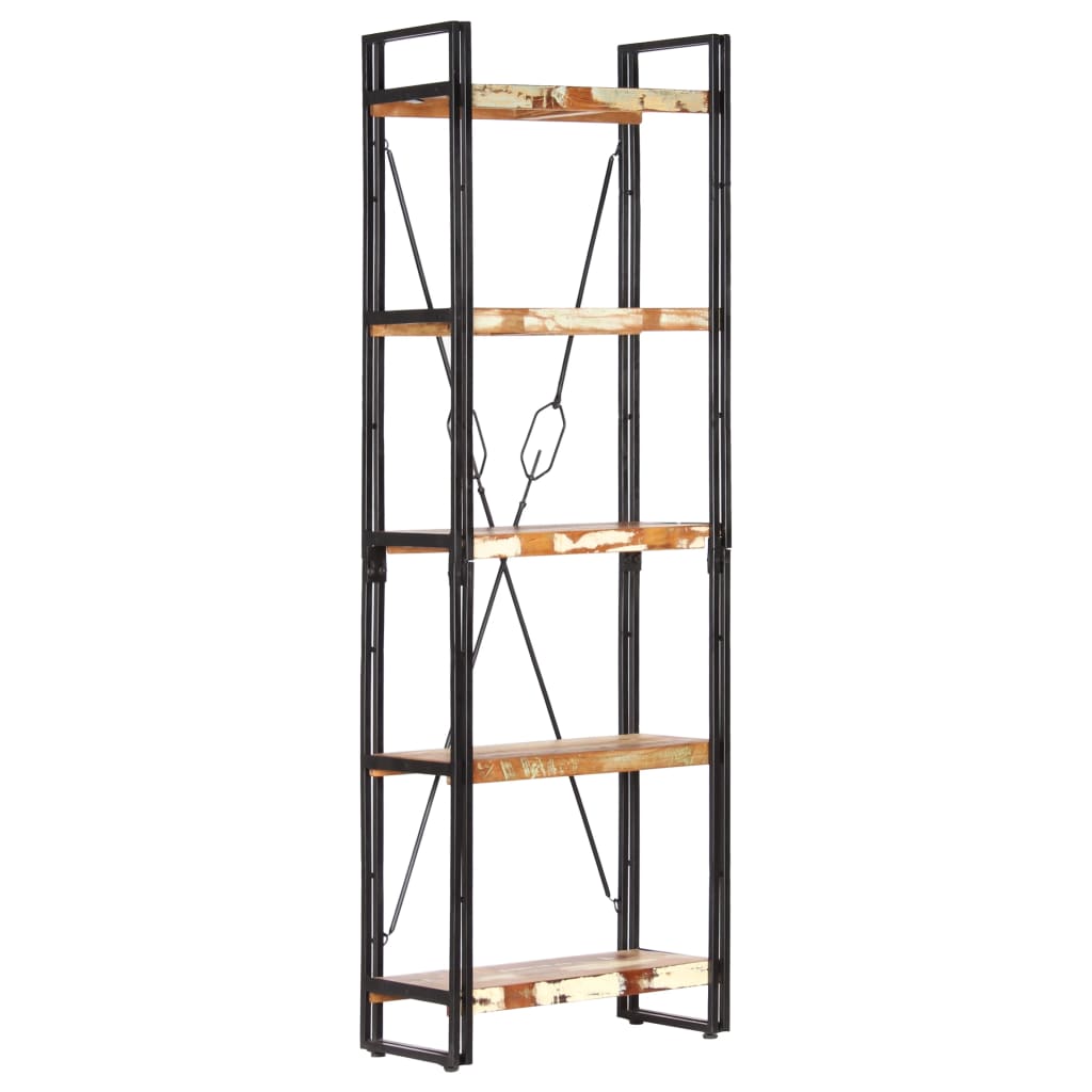 Bibliothèque 5 niveaux 60x30x180 cm Bois solide de récupération - XIOS