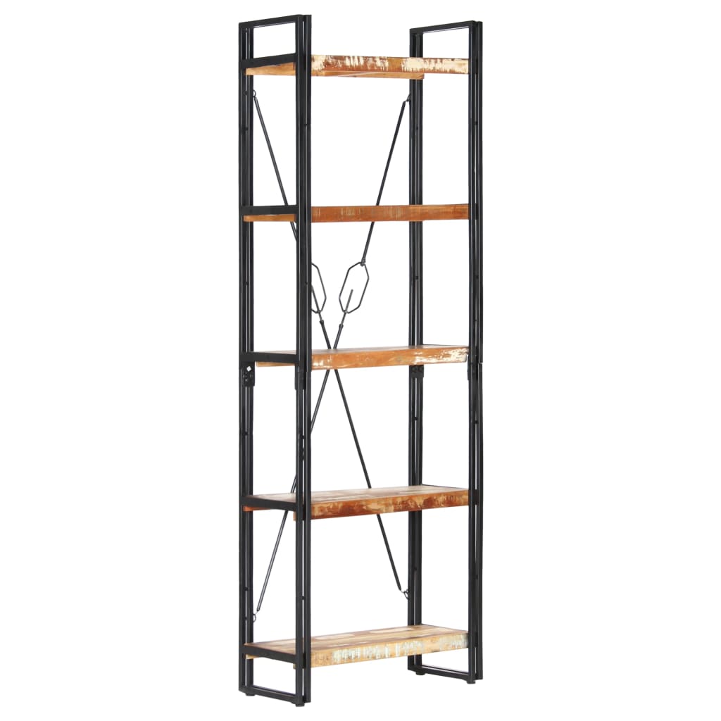 Bibliothèque 5 niveaux 60x30x180 cm Bois solide de récupération - XIOS