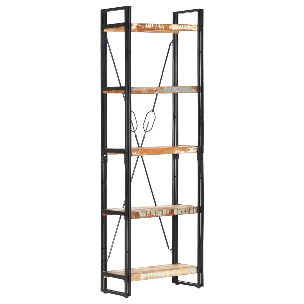 Bibliothèque 5 niveaux 60x30x180 cm Bois solide de récupération - XIOS