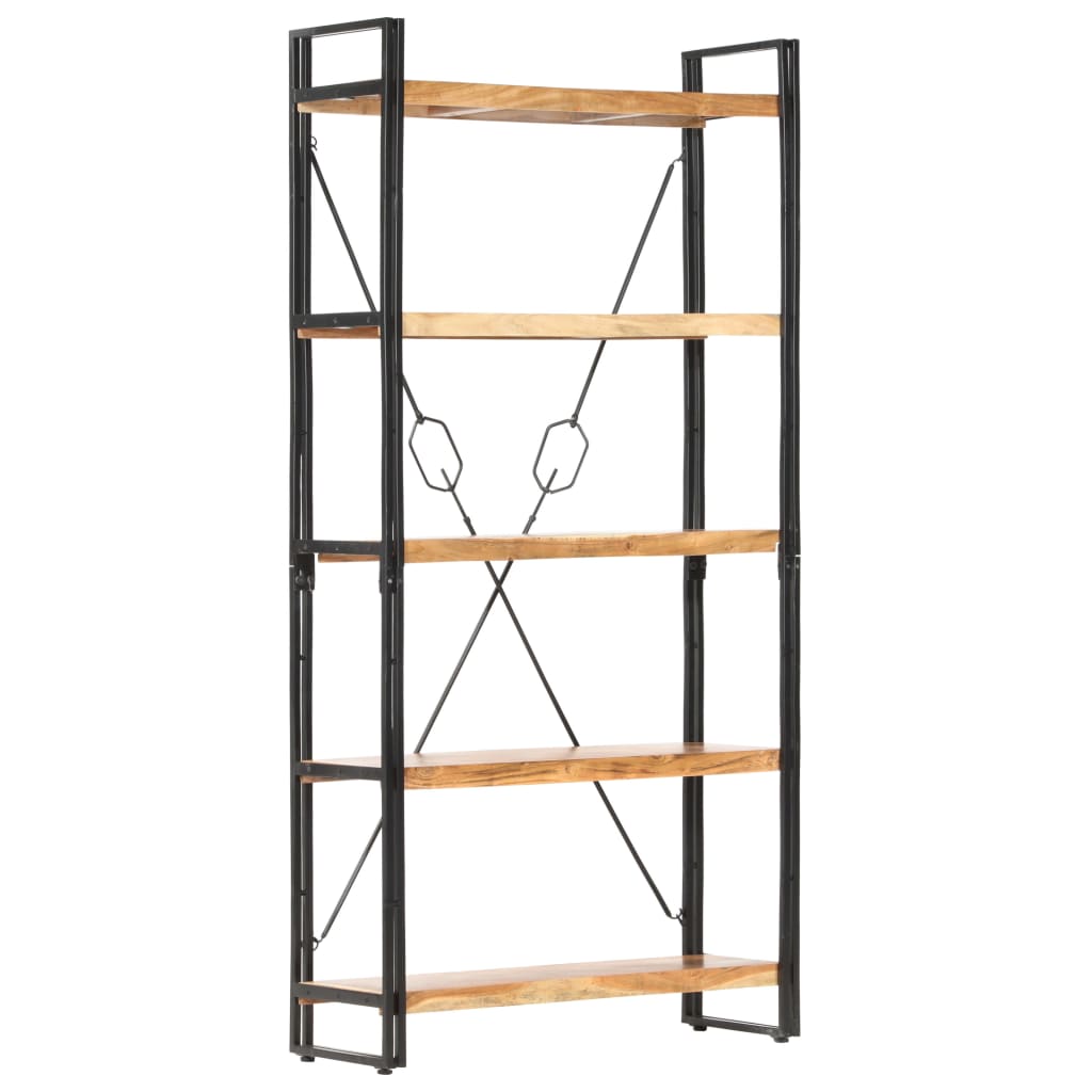 Bibliothèque 5 niveaux 90x30x180 cm Bois solide de d'acacia - XIOS