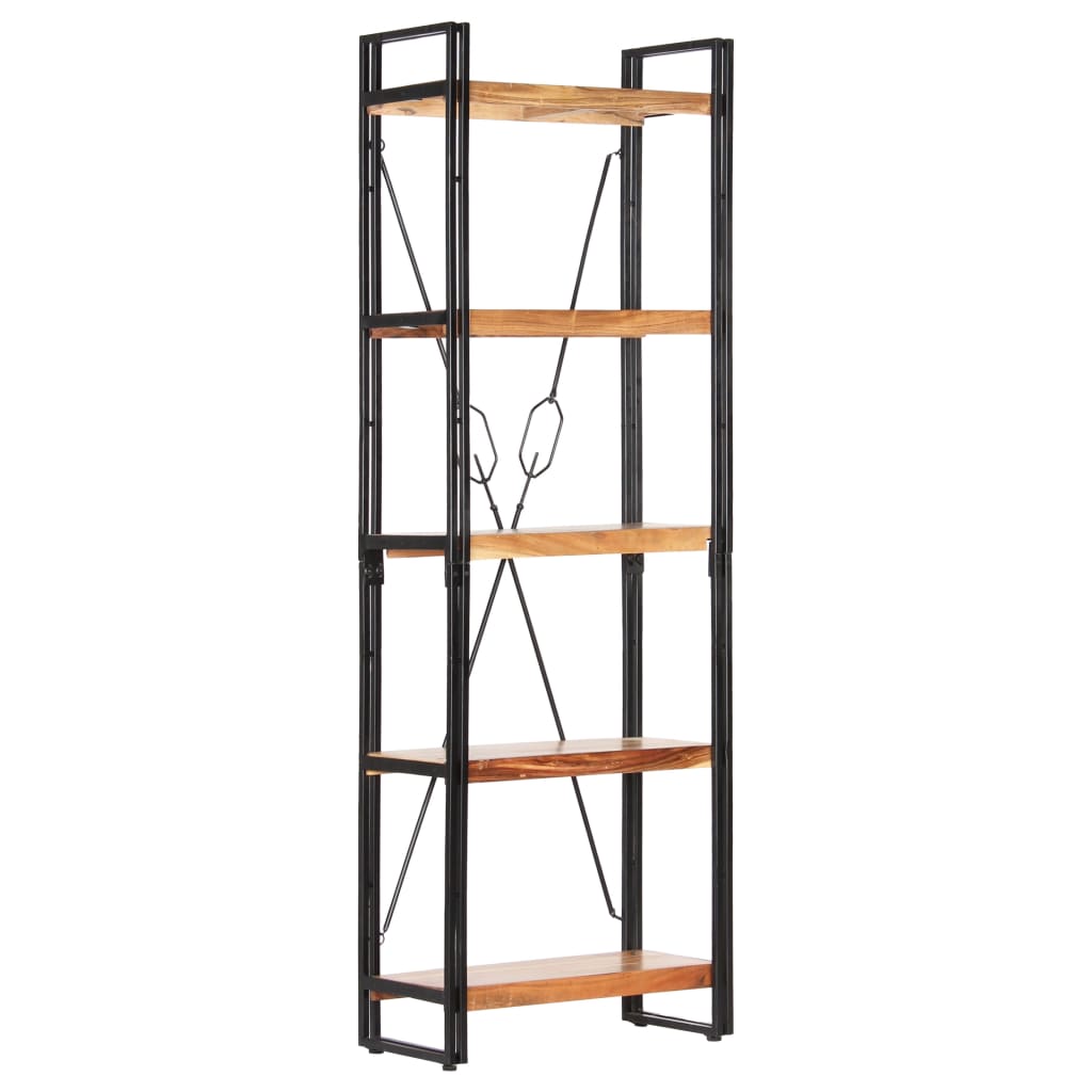 Bibliothèque à 5 niveaux 60x30x180 cm Bois d'acacia solide - XIOS