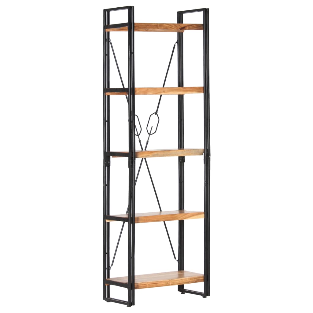 Bibliothèque à 5 niveaux 60x30x180 cm Bois d'acacia solide - XIOS