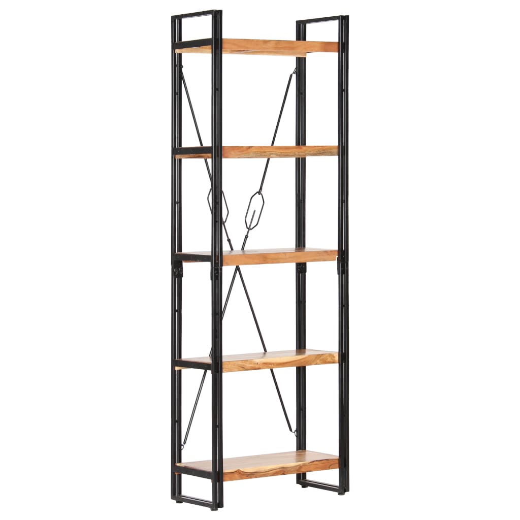 Bibliothèque à 5 niveaux 60x30x180 cm Bois d'acacia solide - XIOS