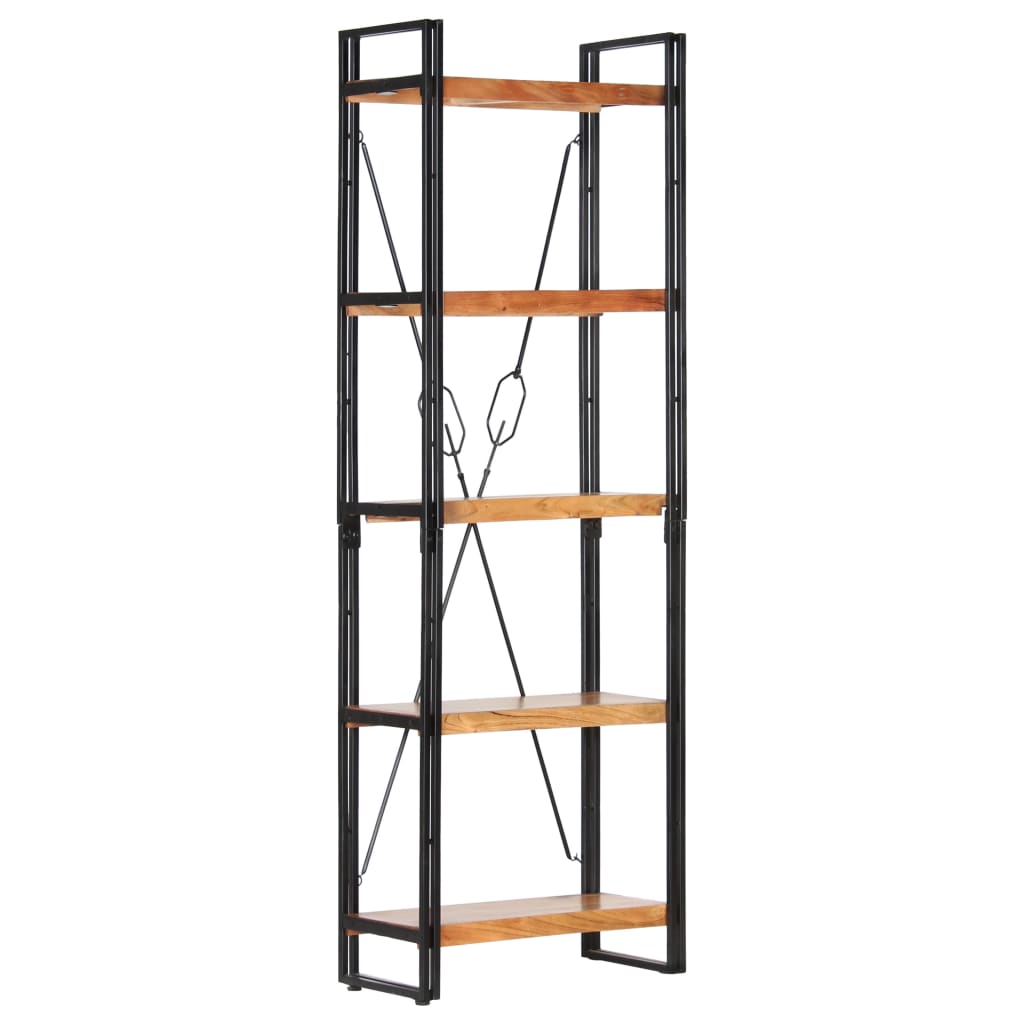 Bibliothèque à 5 niveaux 60x30x180 cm Bois d'acacia solide - XIOS