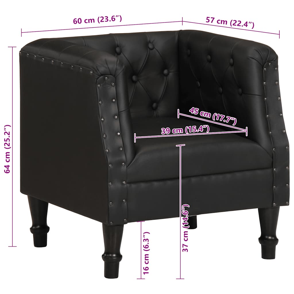 Fauteuil Noir Cuir véritable - XIOS