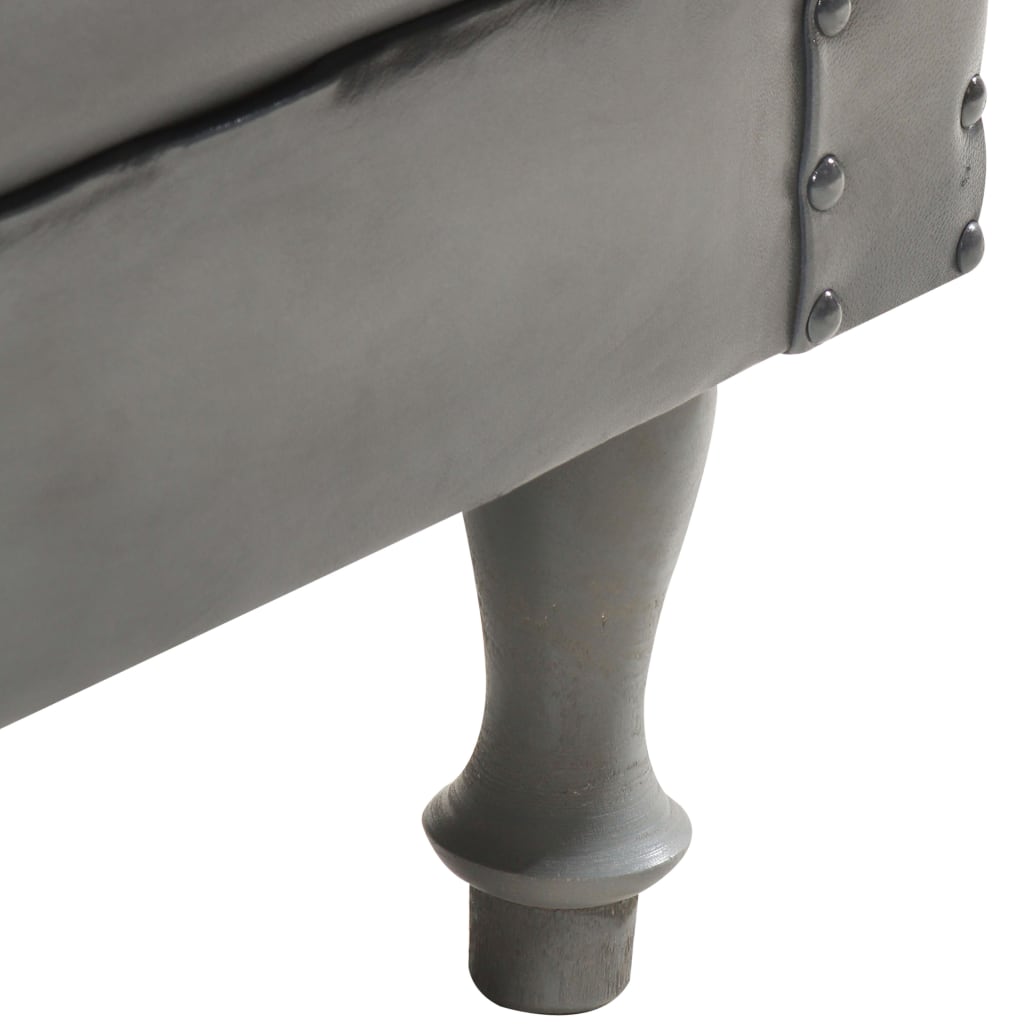 Chaise cabriolet Gris cuir véritable - XIOS