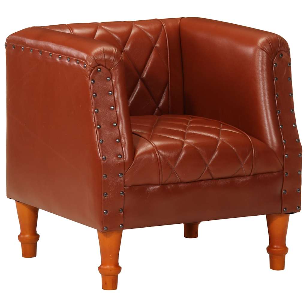 Chaise cabriolet marron Cuir véritable de chèvre - XIOS