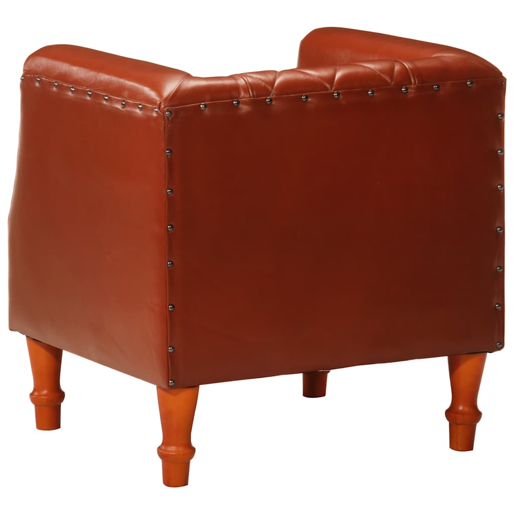 Chaise cabriolet marron Cuir véritable de chèvre - XIOS