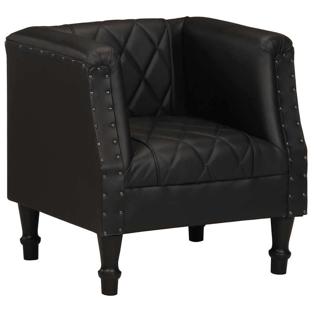 Chaise cabriolet Noir Cuir véritable de chèvre - XIOS