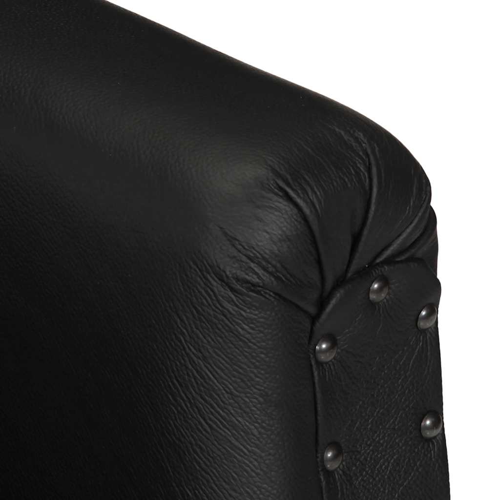 Chaise cabriolet Noir Cuir véritable de chèvre - XIOS