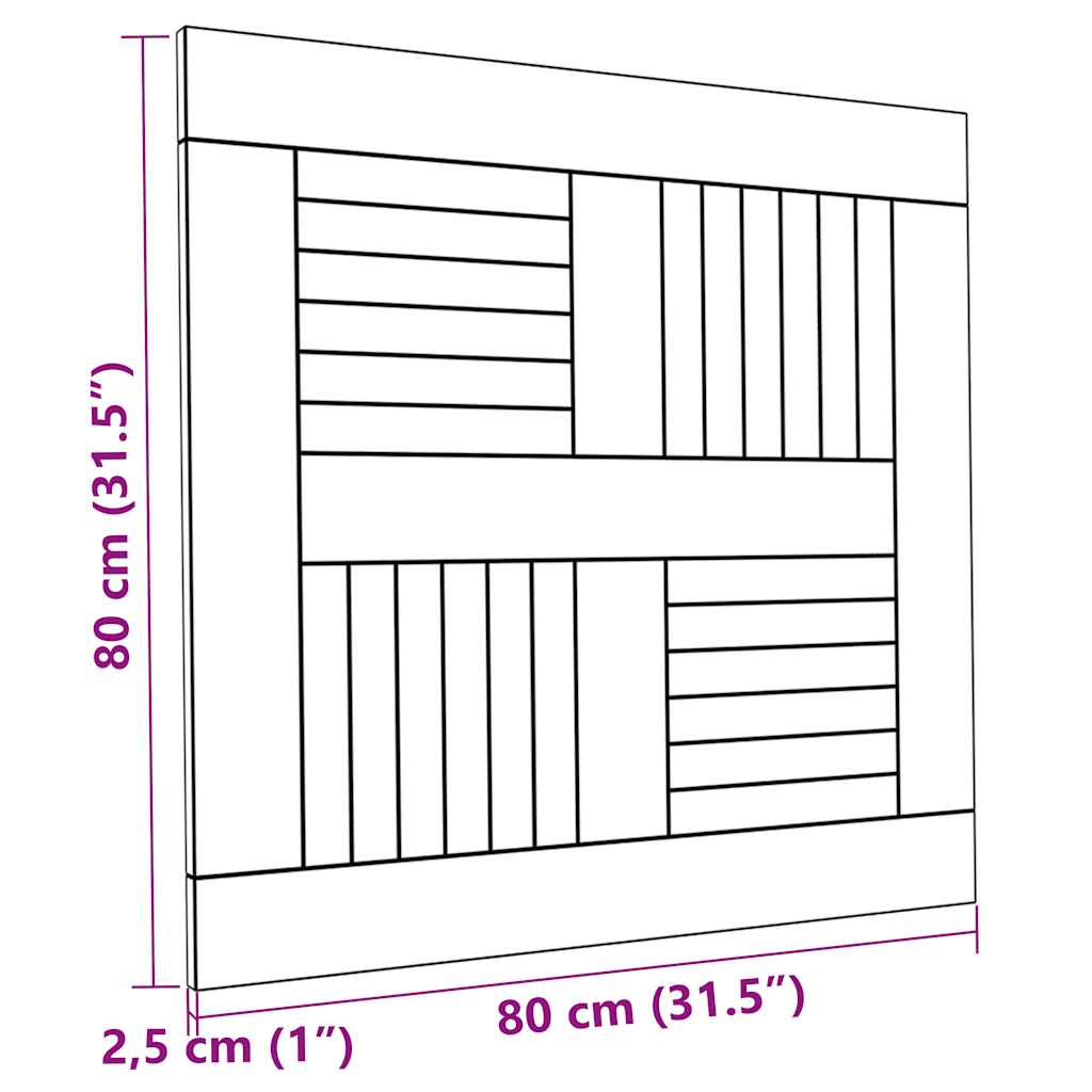 Dessus de table Bois de teck solide Carré 80x80x2,5 cm - XIOS
