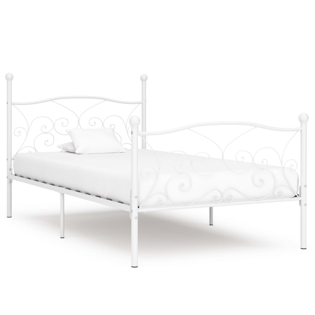 Cadre de lit sans matelas avec sommier à lattes métal 90x200 cm - XIOS