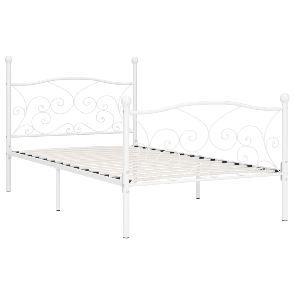 Cadre de lit sans matelas avec sommier à lattes métal 90x200 cm - XIOS