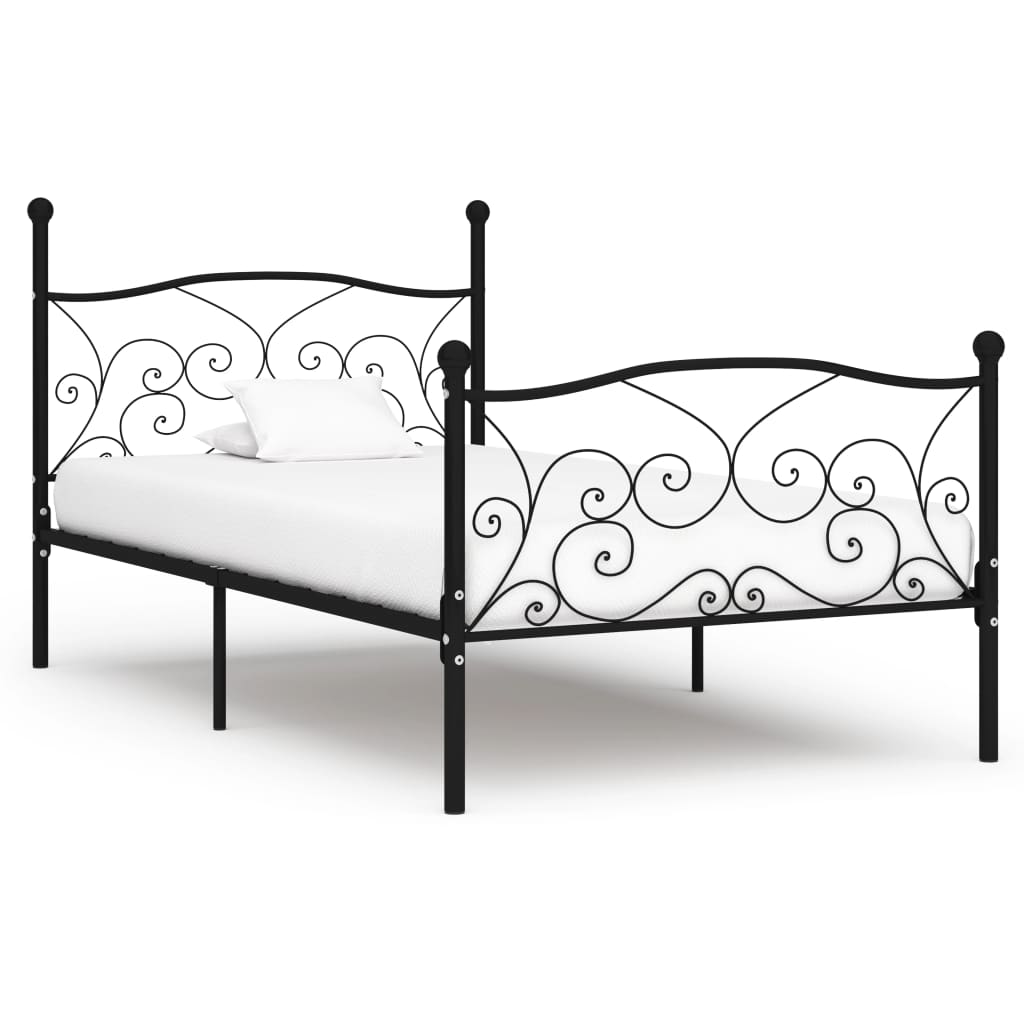 Cadre de lit sans matelas avec sommier à lattes métal 90x200 cm - XIOS