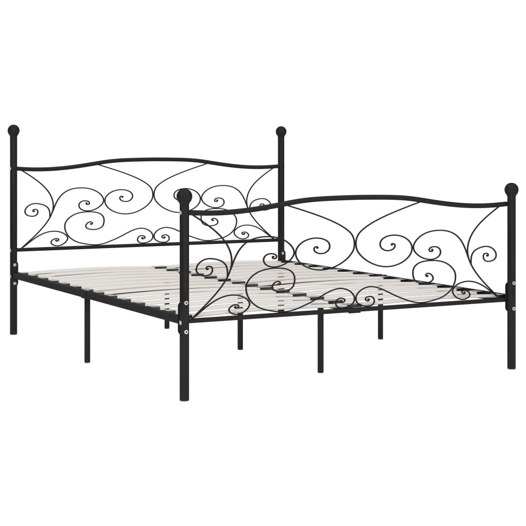 Cadre de lit sans matelas avec sommier à lattes métal 200x200cm - XIOS