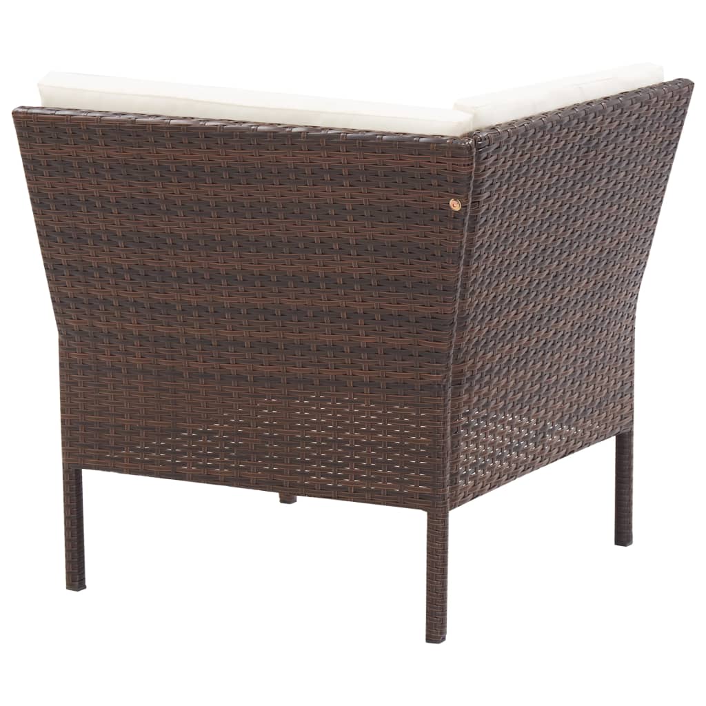 Salon de jardin 6 pcs avec coussins Résine tressée Marron Salons de jardin vidaXL
