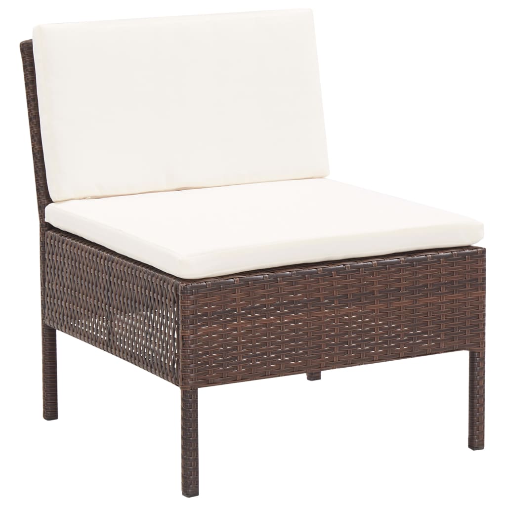 Salon de jardin 6 pcs avec coussins Résine tressée Marron Salons de jardin vidaXL