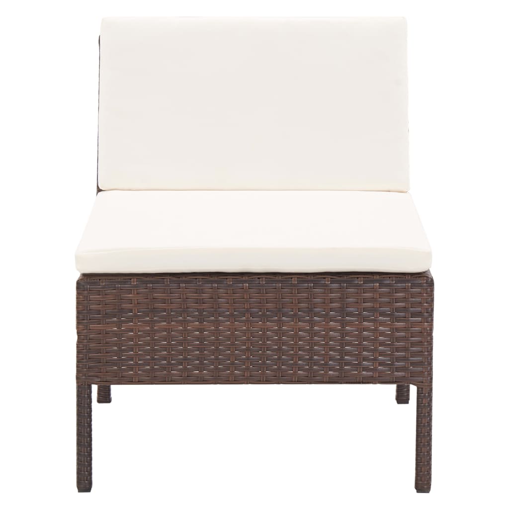 Salon de jardin 6 pcs avec coussins Résine tressée Marron Salons de jardin vidaXL