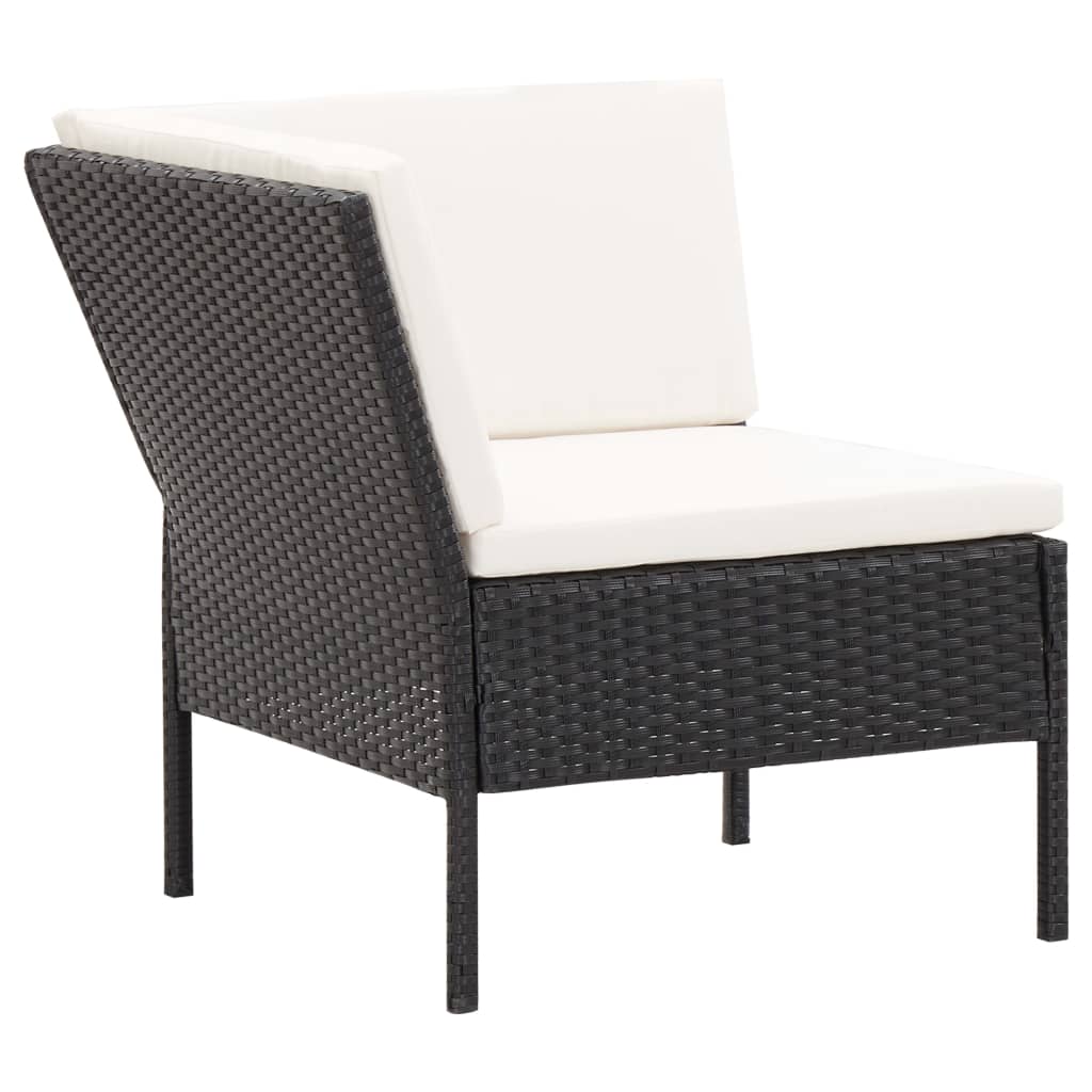 Salon de jardin 6 pcs avec coussins Résine tressée Noir - XIOS