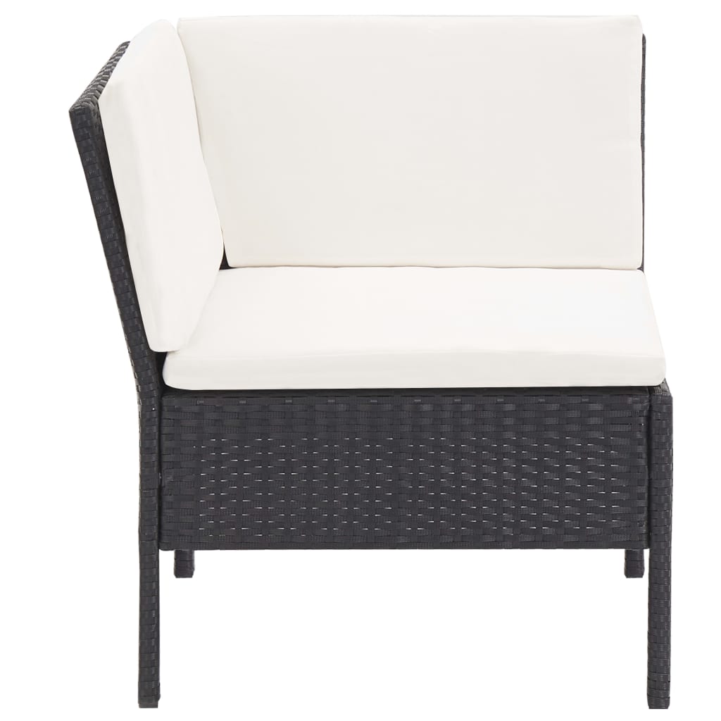 Salon de jardin 6 pcs avec coussins Résine tressée Noir - XIOS