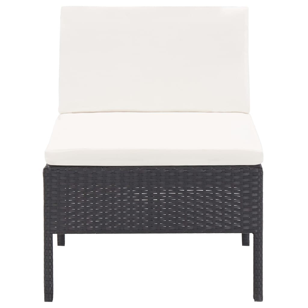 Salon de jardin 6 pcs avec coussins Résine tressée Noir - XIOS