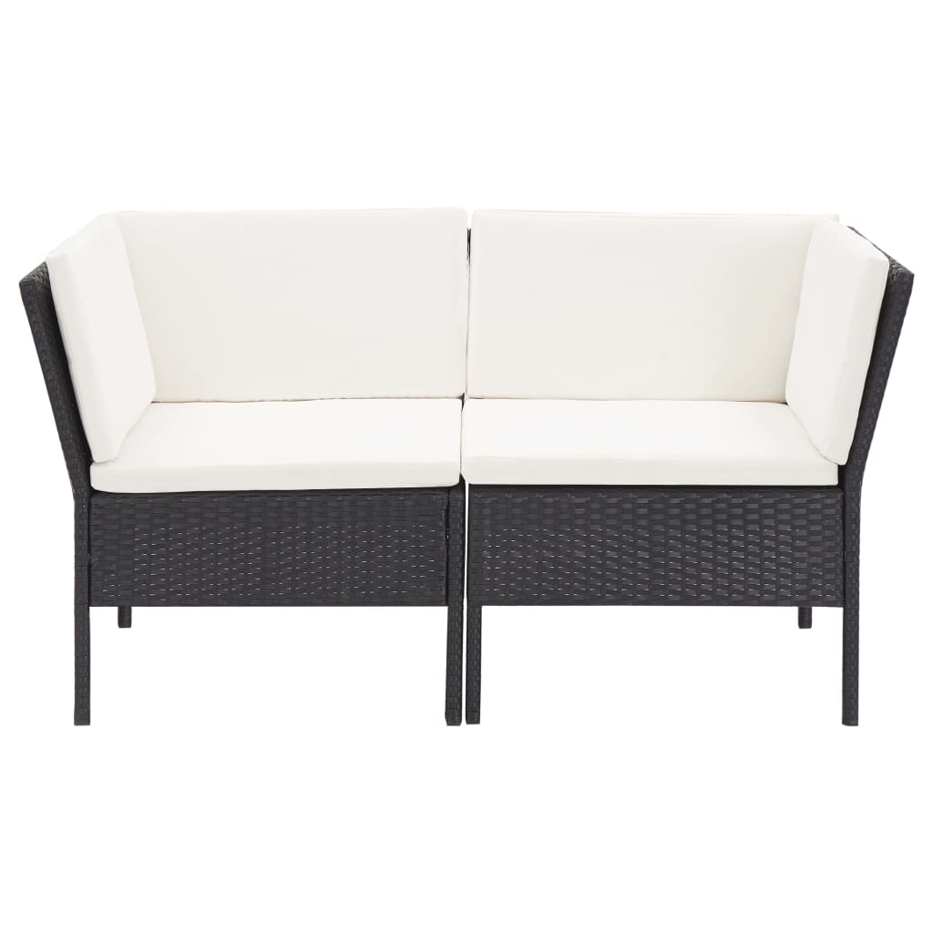 Salon de jardin 6 pcs avec coussins Résine tressée Noir - XIOS