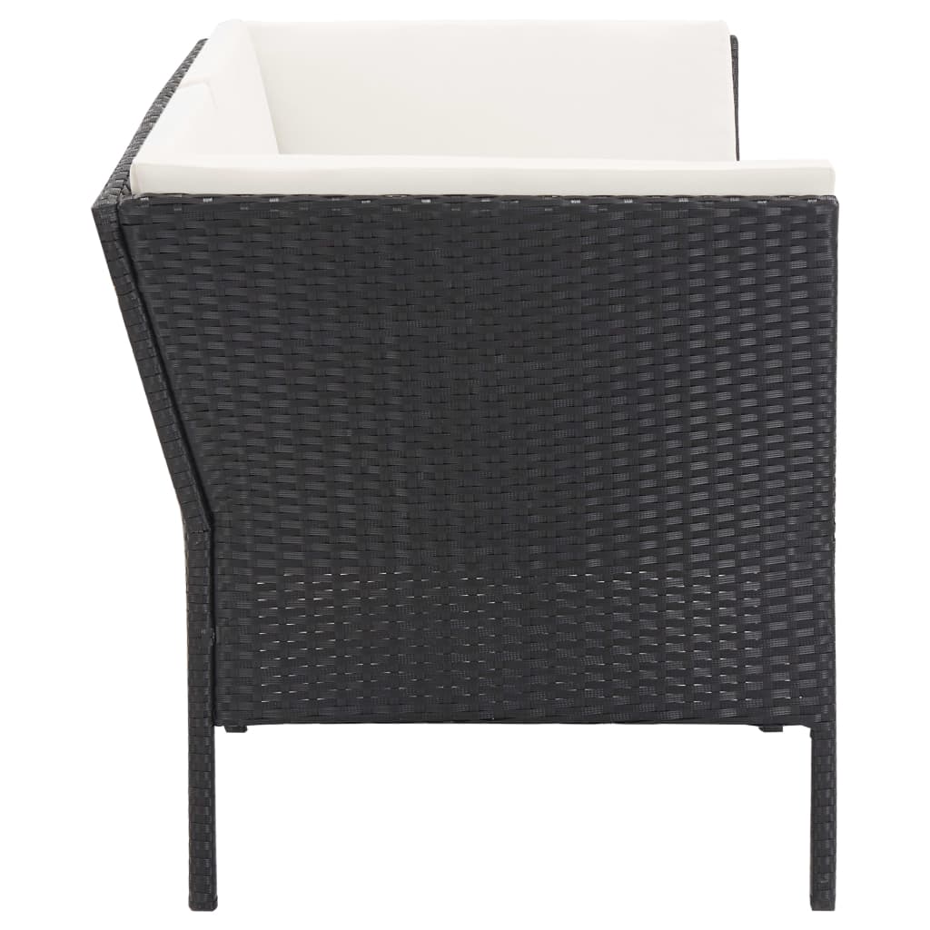 Salon de jardin 6 pcs avec coussins Résine tressée Noir - XIOS