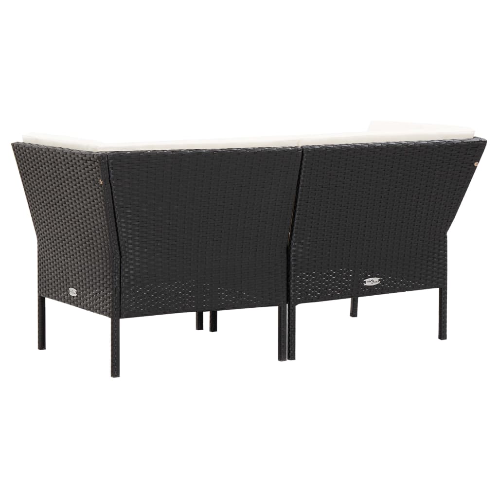 Salon de jardin 6 pcs avec coussins Résine tressée Noir - XIOS