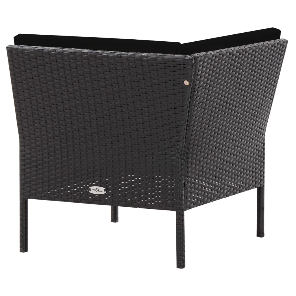 Salon de jardin 6 pcs avec coussins résine tressée noir - XIOS