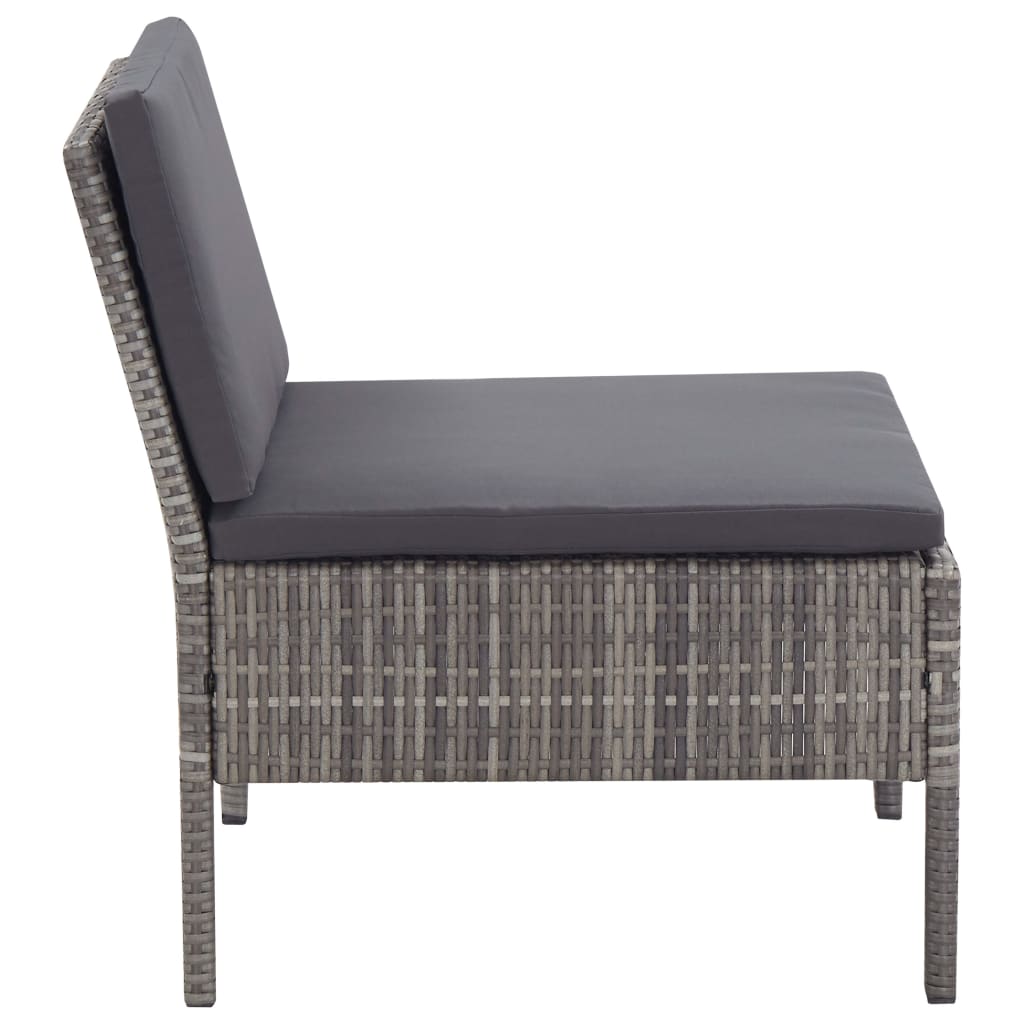 Salon de jardin 6 pcs avec coussins résine tressée gris - XIOS