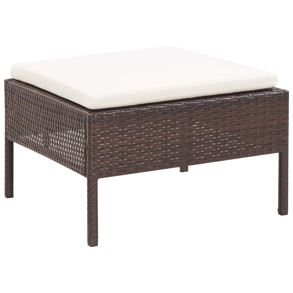 Salon de jardin 5 pcs avec coussins Résine tressée Marron - XIOS