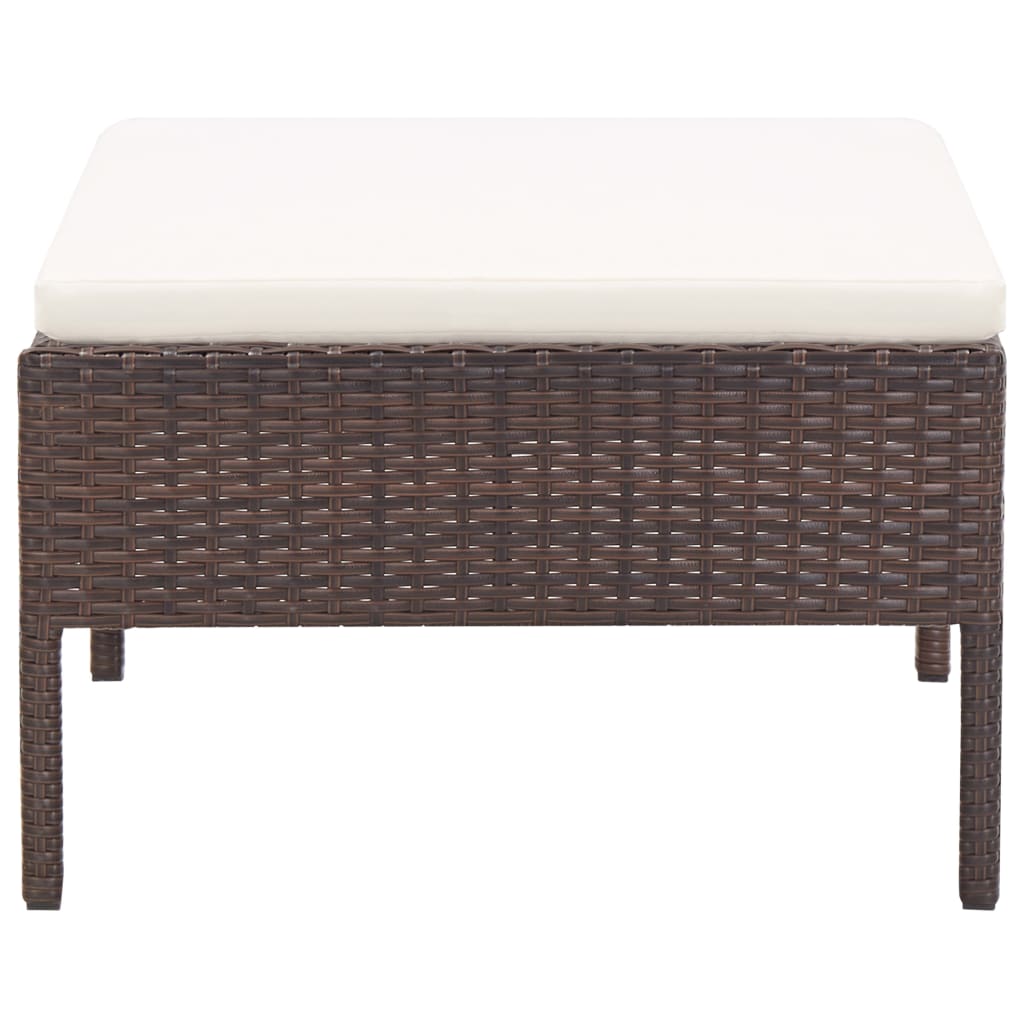 Salon de jardin 5 pcs avec coussins Résine tressée Marron - XIOS