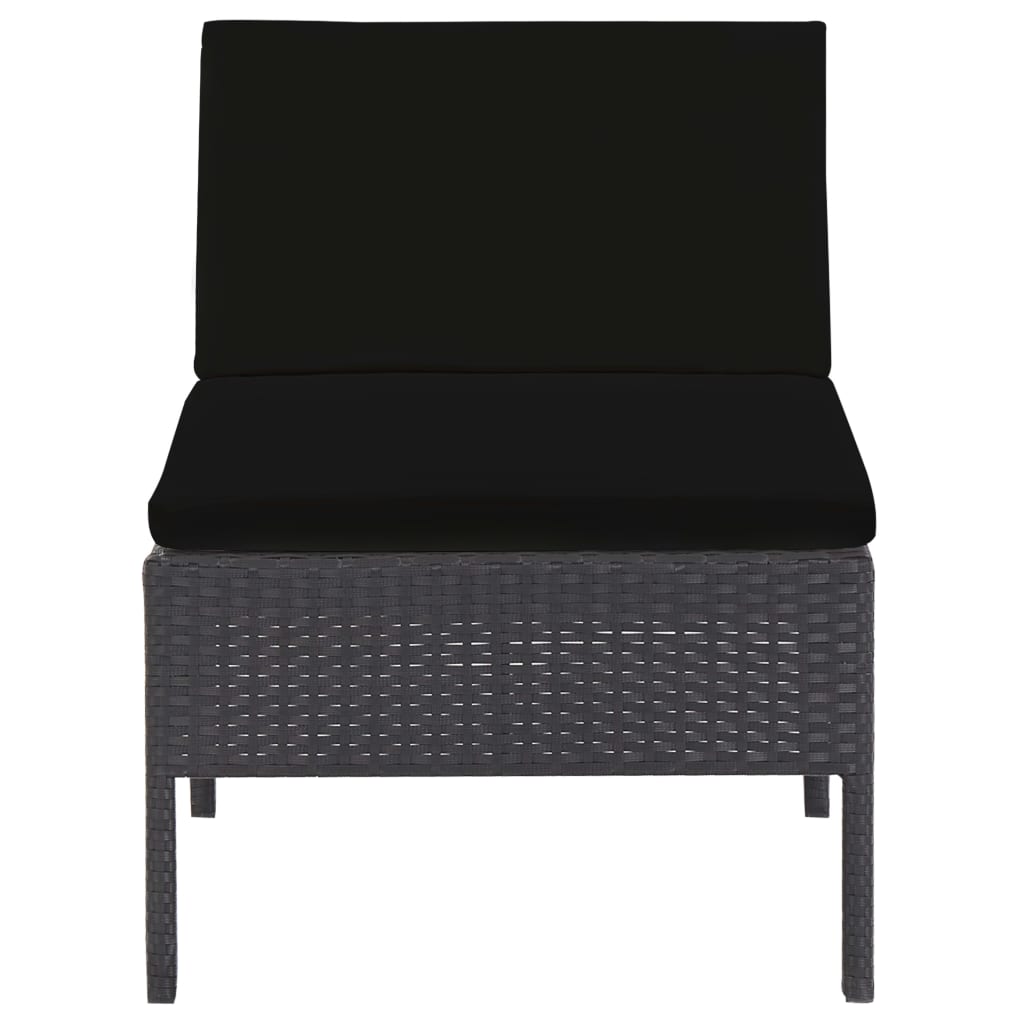 Salon de jardin 5 pcs avec coussins résine tressée noir - XIOS