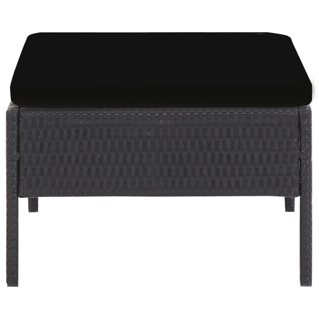 Salon de jardin 5 pcs avec coussins résine tressée noir - XIOS