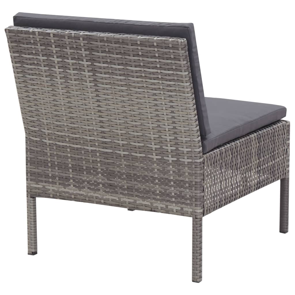Salon de jardin 5 pcs avec coussins résine tressée gris - XIOS