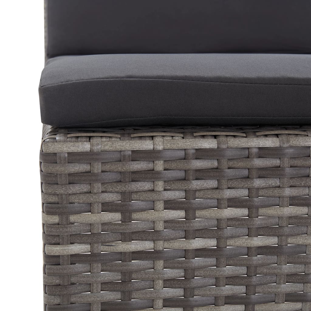 Salon de jardin 5 pcs avec coussins résine tressée gris - XIOS