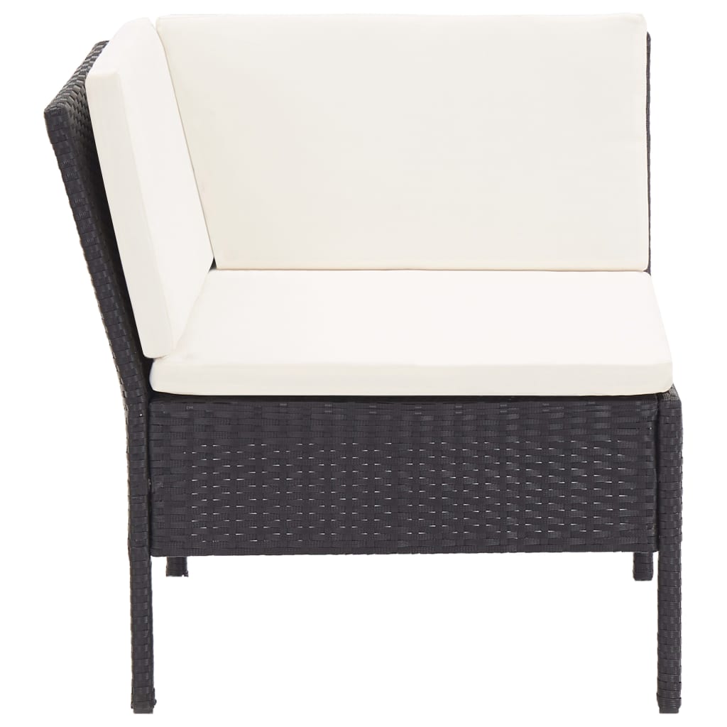 Salon de jardin 6 pcs avec coussins résine tressée noir - XIOS
