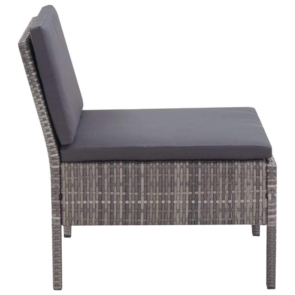 Salon de jardin 6 pcs avec coussins résine tressée gris - XIOS