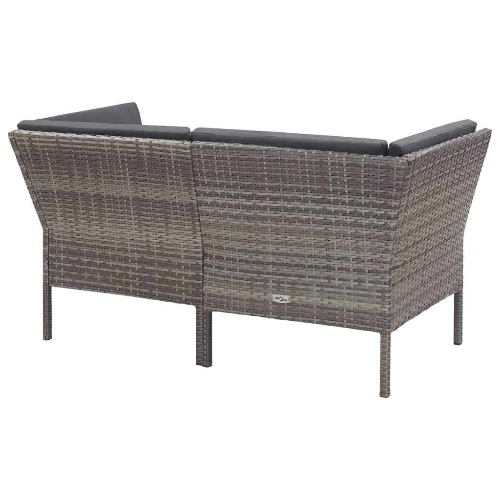 Salon de jardin 6 pcs avec coussins résine tressée gris - XIOS