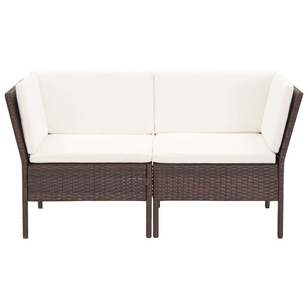 Salon de jardin 8 pcs avec coussins résine tressée marron - XIOS