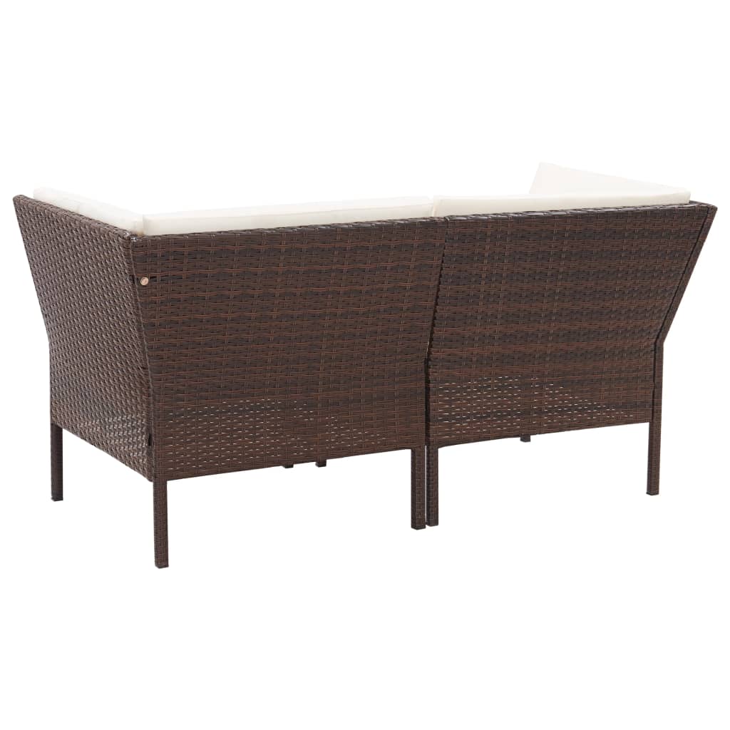 Salon de jardin 8 pcs avec coussins résine tressée marron - XIOS